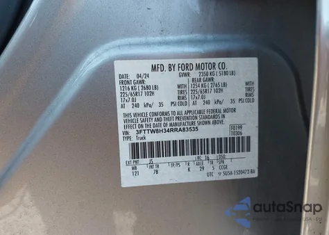 2024 Ford Maverick Xlt from USA, damaged, VIN 3FTTW8H34RRA83535